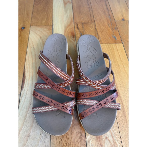 Skechers Beverlee Wedge Strappy Sandals Size 9 - Picture 3 of 9